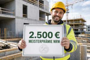 Meisterprämie NRW: 2.500 Euro für erfolgreiche Absolventen ausgewählter GFW-BAU-Meisterkurse