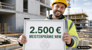 Meisterprämie NRW: 2.500 Euro für erfolgreiche Absolventen ausgewählter GFW-BAU-Meisterkurse