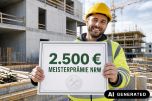 Meisterprämie NRW: 2.500 Euro für erfolgreiche Absolventen ausgewählter GFW-BAU-Meisterkurse